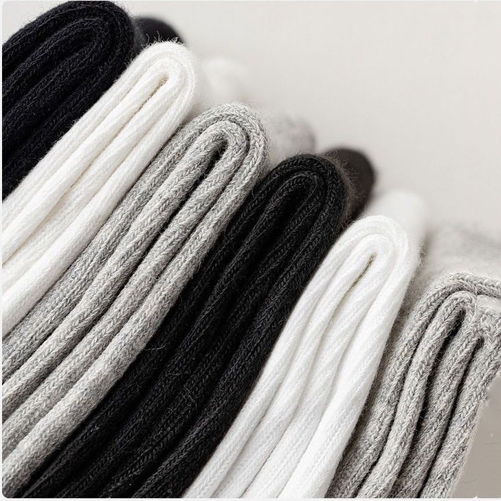 ถุงเท้ากีฬาลําลอง ผ้าฝ้าย ระบายอากาศได้ดี ดูดซับเหงื่อ สีดํา และสีขาว แบบเรียบง่าย สําหรับผู้ชาย - รูปที่ 6