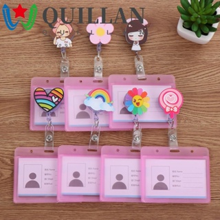 Quillan คลิปหนีบป้ายชื่อ บัตรประจําตัว อลูมิเนียม ลายการ์ตูน พับเก็บได้