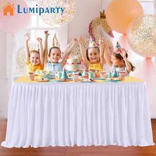 Lumiparty ผ้าปูโต๊ะจีบรอบ สําหรับตกแต่งงานแต่งงาน งานเลี้ยงวันเกิดเด็ก