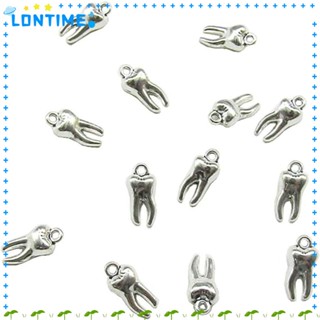 Lontime จี้อัลลอย สีเงิน 7*15 มม. สําหรับทําเครื่องประดับผู้หญิง 30 ชิ้น