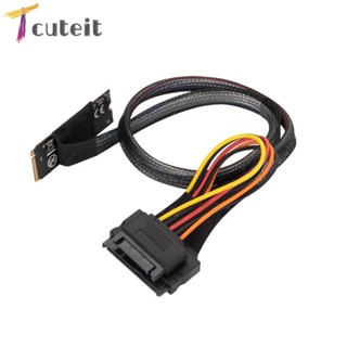 Tcuteit สายเคเบิลอะแดปเตอร์ M2TO8639 M.2M-Key เป็น U.2 SFF-8639 สําหรับ 2.5 นิ้ว NVMe SSD