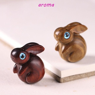 Aroma พวงกุญแจไม้แกะสลัก รูปการ์ตูนกระต่ายน่ารัก DIY