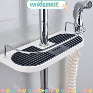 Wisdomest ชั้นวางของในห้องน้ํา ปรับได้ ไม่ต้องเจาะ สปริงเกลอร์ ที่วางสบู่อาบน้ํา