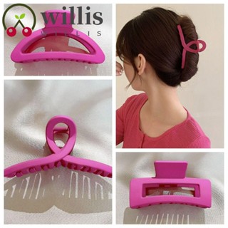 Willis กิ๊บติดผมอะคริลิค ทรงสี่เหลี่ยม ขนาดใหญ่ ลายฉลาม สีชมพู สําหรับผู้หญิง