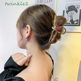 Twinkle1 กิ๊บติดผมโลหะ รูปดอกกุหลาบ ขนาดใหญ่ หรูหรา สําหรับผู้หญิง