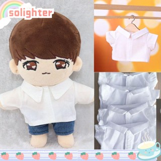 Solighter เสื้อยืด ผ้าฝ้าย สีขาว ขนาดเล็ก 10 20 ซม. อุปกรณ์เสริม สําหรับตุ๊กตา