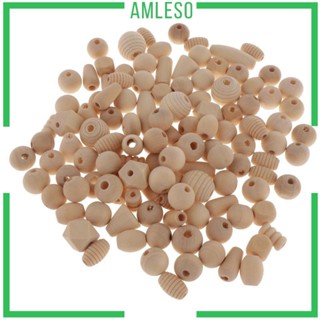 [Amleso] ลูกปัดไม้ 100 กรัม สําหรับทําเครื่องประดับ สร้อยคอ สร้อยข้อมือ