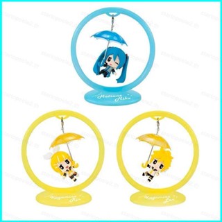 โมเดลฟิกเกอร์ Hatsune Miku Action Figure Kagamine Rin Len Umbrella ของเล่นสําหรับเด็ก เก็บสะสม 3 ชิ้น