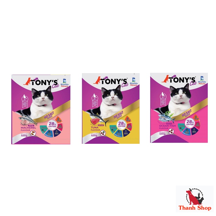 ซื้อ TONY'S Cat อาหารแมวเม็ด สูตรไม่มีเกลือ สำหรับแมวอายุ 1 ปีขึ้นไป  400 g.