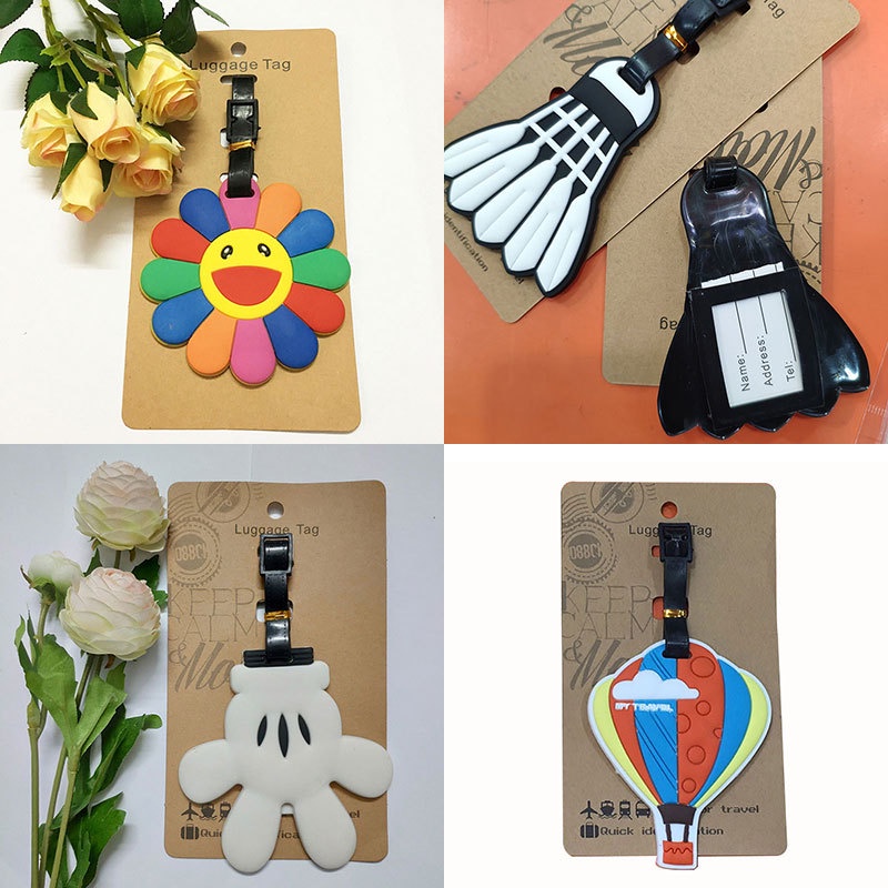 Sunflower Luggage Tag ป้ายกระเป๋าเดินทาง การ์ตูนอะนิเมะป้ายกำกับ ซันฟลาวเวอร์ มิกกี้ แฮนด์ บอร์ดดิ้งแพล็ต พวงหรีด