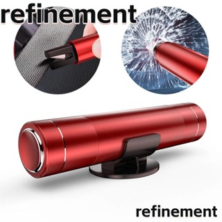 Refinement ค้อนทุบกระจกหน้าต่างรถยนต์ อลูมิเนียมอัลลอย ประหยัดชีวิต 2in1 สีแดง