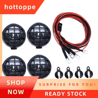 【hottoppe】ไฟ Led 4 ดวง สีขาว พร้อมโป๊ะ สําหรับรถบังคับ 1/10 Traxxas Hsp