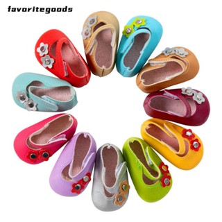 Favoritegoods รองเท้าหนัง PU แฮนด์เมด ลายดอกไม้ 5 สี 7 ซม. สําหรับตกแต่งตุ๊กตา