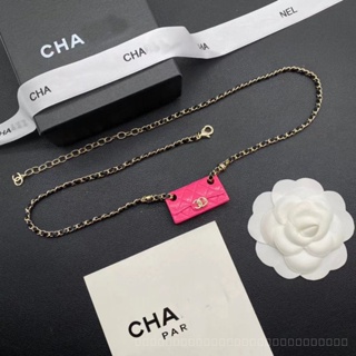 Top-quality Double C Brand Affordable Luxury Fashion Trendy Unique Western Style All-Matching Pink Acrylic Diamond Check Bag Necklace Sweet and Cool Style Y2K Exquisite Elegance JO