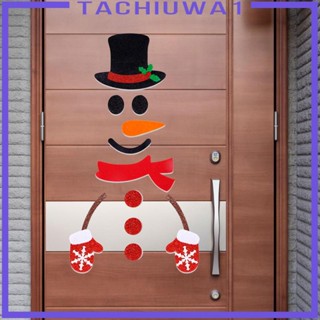 [Tachiuwa1] สติกเกอร์ผ้า ลายคริสต์มาสน่ารัก สําหรับติดตกแต่งประตู หน้าต่าง ห้อง