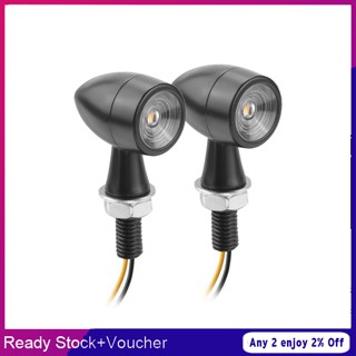 Shine หลอดไฟเลี้ยว Led อลูมิเนียม ขนาดเล็ก กันน้ํา กันรอยขีดข่วน สไตล์เรโทร สําหรับรถจักรยานยนต์ 1 คู่