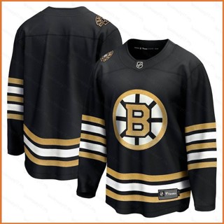 Fb 2023-2024 เสื้อกีฬาแขนยาว ลาย NHL Boston Bruins สีดํา พลัสไซซ์