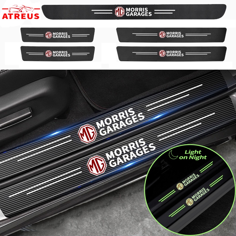 MG ZS HS MG5 MG4 Mulan สติกเกอร์คาร์บอนไฟเบอร์ ป้องกันรอยขีดข่วน สำหรับ ติดประตูรถยนต์ Threshold stickers to prevent trampling MG EP MG3 EV 4 5 6 EP 2023 Extender