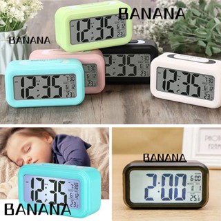 Banana1 นาฬิกาดิจิทัล ปฏิทินตั้งโต๊ะ แบบพลาสติก 5 สี ขนาดเล็ก แบบพกพา สําหรับบ้าน