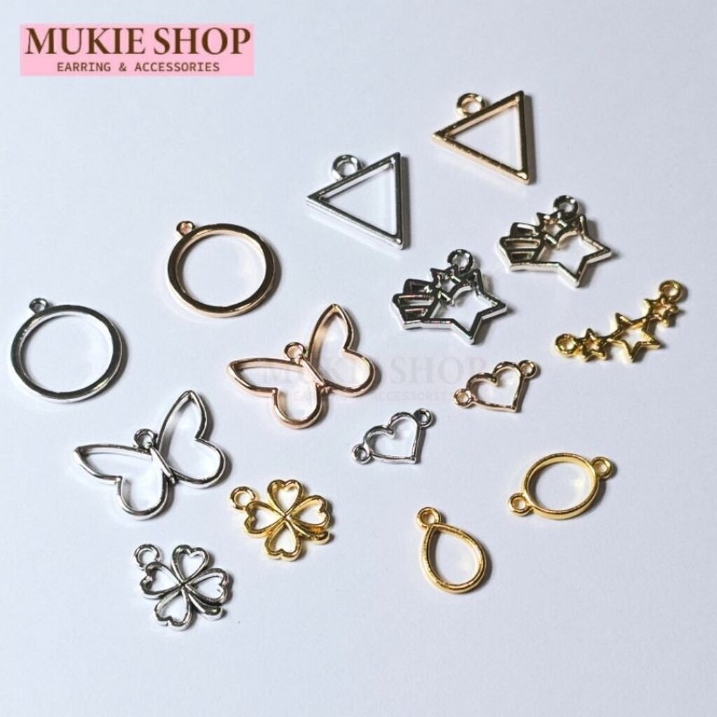 Mukie shop DIY จี้ จี้โปร่งแบบต่างๆ กรอบเรซิ่น แพ็ค 5,10,20 ชิ้น V.2 มุกี้ ช้อป