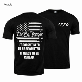 เสื้อยืดผ้าฝ้าย พิมพ์ลาย We The People Patriotic American 1776 เต็มตัว สําหรับผู้ชาย ไซซ์ S 3XL