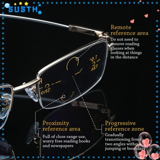 Susth แว่นตาอ่านหนังสือ สายตาสั้น ไทเทเนียม ป้องกันแสงสีฟ้า สไตล์วินเทจ สําหรับผู้ชาย และผู้หญิง