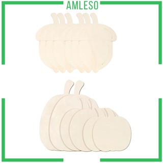 [Amleso] เขียงไม้ธรรมชาติ ไม่สําเร็จรูป สําหรับตัดตกแต่งงานวันเกิด DIY 6 ชิ้น