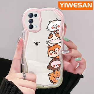 เคสโทรศัพท์มือถือแบบนิ่ม ใส กันกระแทก ลายการ์ตูนสัตว์น่ารัก สีครีม สําหรับ OPPO Reno 5 5G Reno 5K 5G Find X3 Lite