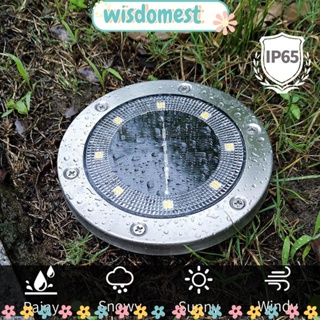 Wisdomest โคมไฟ Led 8 ดวง พลังงานแสงอาทิตย์ กันน้ํา สําหรับติดใต้ดิน ทางเดิน สวน กลางแจ้ง