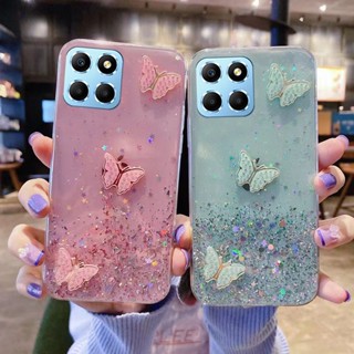 พร้อมส่ง เคสโทรศัพท์มือถือแบบนิ่ม ใส ลายผีเสื้อ ท้องฟ้ากลางคืน หรูหรา สําหรับ Honor X8A X8 X6 4G 5G