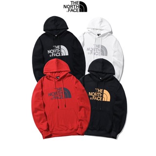 พร้อมส่ง เสื้อกันหนาวแขนยาว มีฮู้ด ผ้าฝ้าย พิมพ์ลาย THE NORTH FACE ขนาดใหญ่ สไตล์เกาหลี แฟชั่นสําหรับผู้ชาย และผู้หญิง