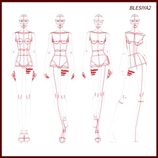 [Blesiya2] ชุดไม้บรรทัดแม่แบบแฟชั่น ขนาด A4 สําหรับวาดภาพระบายสี 4 ชิ้น
