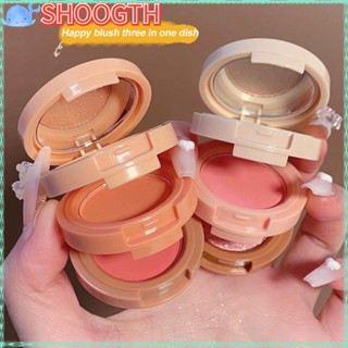 Shoogth 3 In 1 พาเลตต์อายแชโดว์ บลัชออน ไฮไลท์ กันน้ํา อเนกประสงค์ สําหรับแต่งหน้า