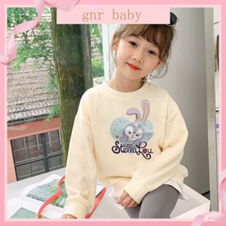 🍓GNR BABY🫐เสื้อกันหนาว คอกลม ทรงหลวม ลายการ์ตูนน่ารัก สไตล์เกาหลี สําหรับเด็กผู้หญิง อายุ 3-12 ปี