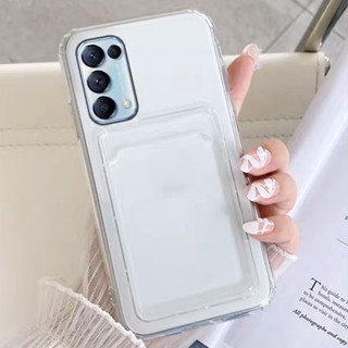 เคสโทรศัพท์มือถือแบบใส กันกระแทก พร้อมช่องใส่บัตร สําหรับ Samsung A14 A24 A34 A54 A13 A04 A04S A52 A52S A53 A73 A12