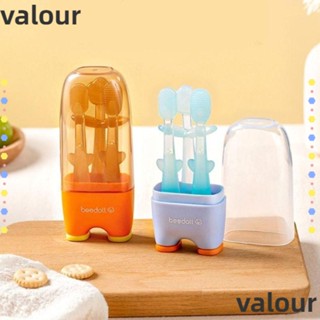 Valour แปรงสีฟันเด็ก, ซิลิโคนทําความสะอาดลิ้น แปรงสีฟันซิลิโคน, แปรงลิ้น PP น่ารัก สําหรับเด็ก