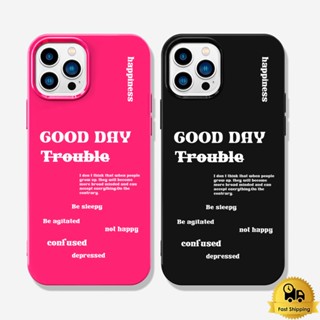 คู่เคสโทรศัพท์ สำหรับไอโฟน 11 12 13 14 15 Pro Max 7 8 Plus XR X XS MAX ขอให้เป็นวันที่ดี อ่อนนุ่มทีพียูสีเยลลี่เปลือก