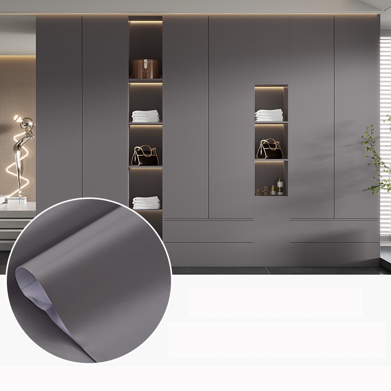 สติกเกอร์วอลล์เปเปอร์ กันน้ํา เปลี่ยนสีได้ มีกาวในตัว 60 ซม. X1 ม. สําหรับติดตกแต่งตู้เสื้อผ้า ประตู เฟอร์นิเจอร์ - รูปที่ 5