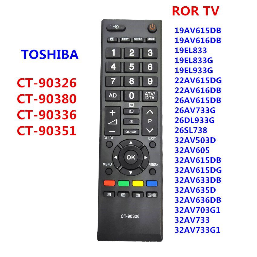 CT-90326 ใหม่เปลี่ยนรีโมทคอนโทรลสําหรับ TOSHIBA 3D SMART TV CT90326 CT-90380 CT-90386 CT-90336 CT-90
