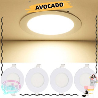 Avocarr แผงไฟเพดาน LED ทรงกลม 3W-12W บางพิเศษ สีขาว 2023 AC85-265V 1 ชิ้น