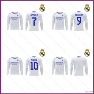Np2 2021-2022 F.C. เสื้อกีฬาแขนยาว ลายทีมชาติฟุตบอล Hazard Benzema Modric พลัสไซซ์