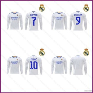 Np2 2021-2022 F.C. เสื้อกีฬาแขนยาว ลายทีมชาติฟุตบอล Hazard Benzema Modric พลัสไซซ์