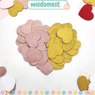 WISDOMEST กระดาษใส่กระดาษ รูปหัวใจ สีโรสโกลด์ 3 ซม. สําหรับงานวันเกิด 200 ชิ้น