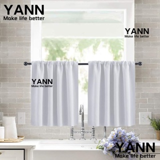 Yann1 ผ้าม่านสั้น สีขาว 29x36 นิ้ว สําหรับห้องครัว ห้องนอน คาเฟ่ 2 ชิ้น