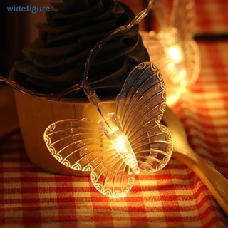 Widefigure สายไฟ LED รูปผีเสื้อ สําหรับตกแต่งผ้าม่าน งานแต่งงาน คริสต์มาส