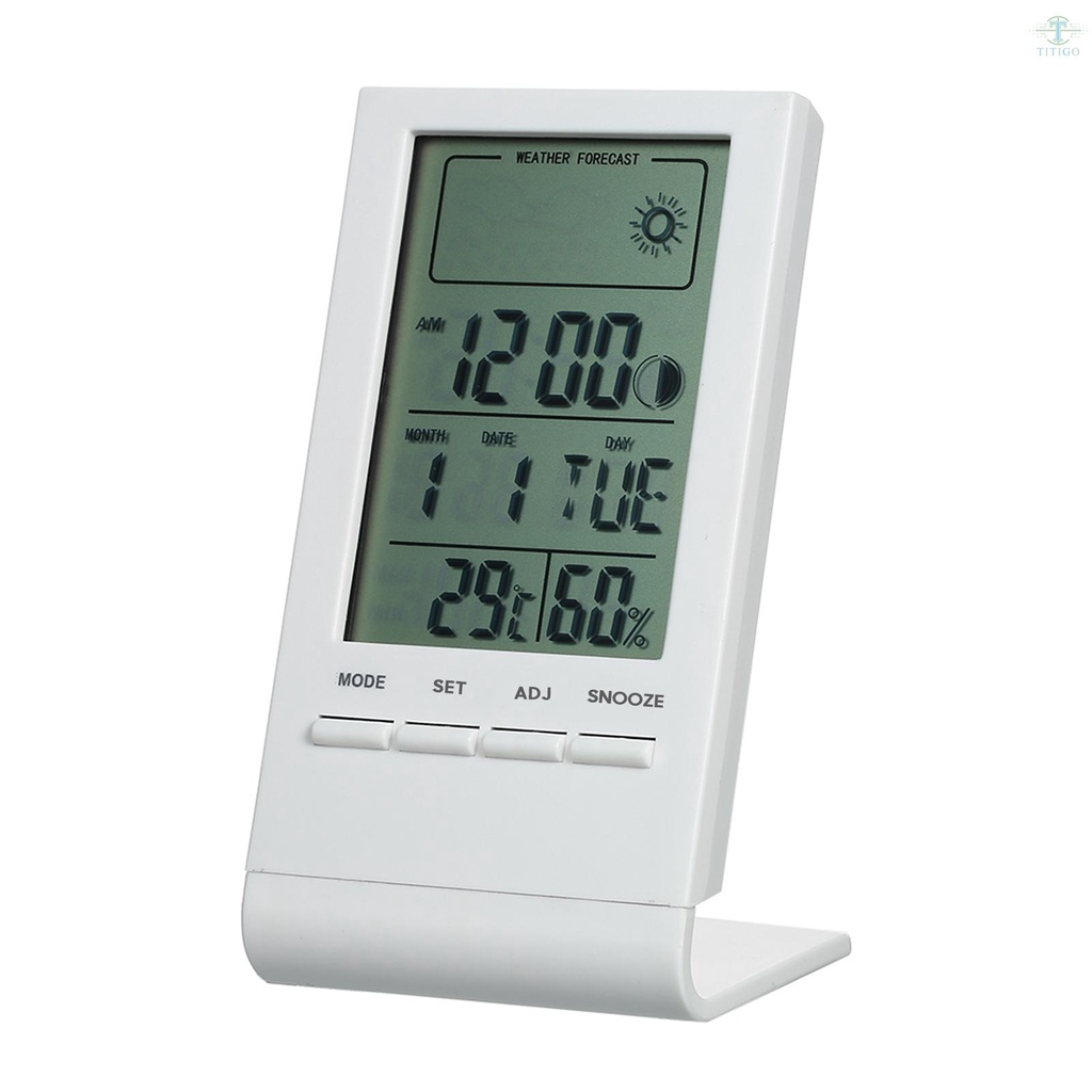 Mini Digital Thermometer Indoor Hygrometer Room ℃/℉ Temperature Humidity Monitor Meter Gauge Alarm Clock Thermo-Hygrometer with Max Min Value Display