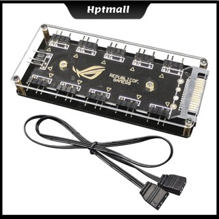 [NTO] ฮับแยก ARGB 1 เป็น 10 พอร์ต 5V 3Pin ARGB พร้อมฐานกาว SATA สําหรับพัดลม LED