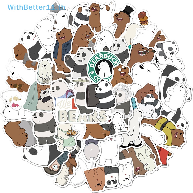 Better สติกเกอร์ ลายกราฟฟิตี้หมี สําหรับแล็ปท็อป กีตาร์ สเก็ตบอร์ด กระเป๋าเดินทาง 50 ชิ้น
