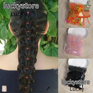 Lucky ยางรัดผมหางม้า แบบใช้แล้วทิ้ง ขนาดเล็ก หลากสี 500 ชิ้น