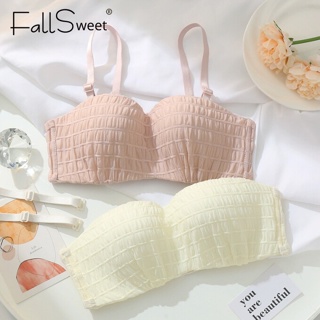 Fallsweet ชุดชั้นใน บราเล็ตต์ ไร้สาย แบบบาง ขนาดเล็ก มองไม่เห็น สําหรับผู้หญิง